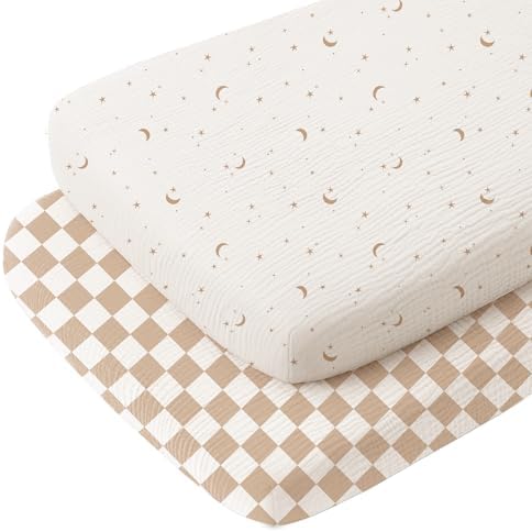 Konssy 2 Pack Muslin Bassinet Sheets by Konssy