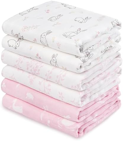 GLLQUEN BABY Receiving Blankets Girl Muslin Swaddle Blankets by GLLQUENBABY