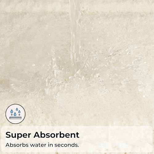 GRANNY SAYS Cream Bathroom Rugs Set 3 Piece, Soft Microfiber Bath Mats - Image 5