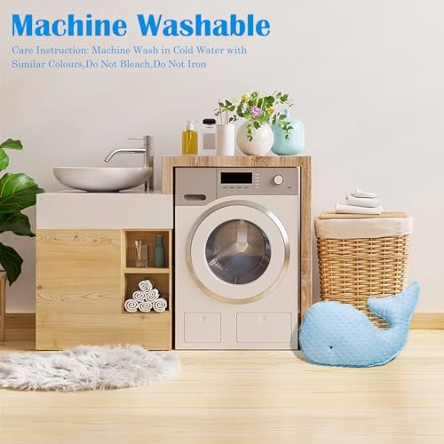 Marble Empire Whale Pillow Blue Whale Plush Throw Pillows - Image 5