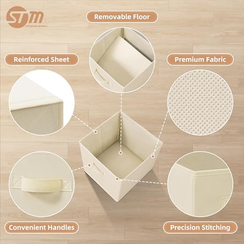 STORAGE MANIAC Storage Cubes, 13 Inch 4 Pack Collapsible Fabric Shelf Bins - Image 3