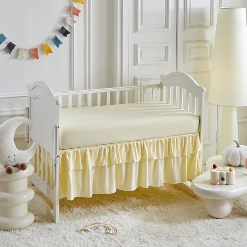 Ruffled Mini Crib Bedding Set Baby Boho Quilted Comforter - Image 3
