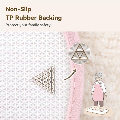 GRANNY SAYS Pink Oval Bathroom Rug, Cute Bath Mat - Image 3