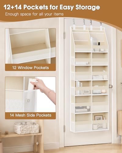 Criusia Over the Door Organizer, Extra Large 12 Compartments Closet Hanging - Image 5
