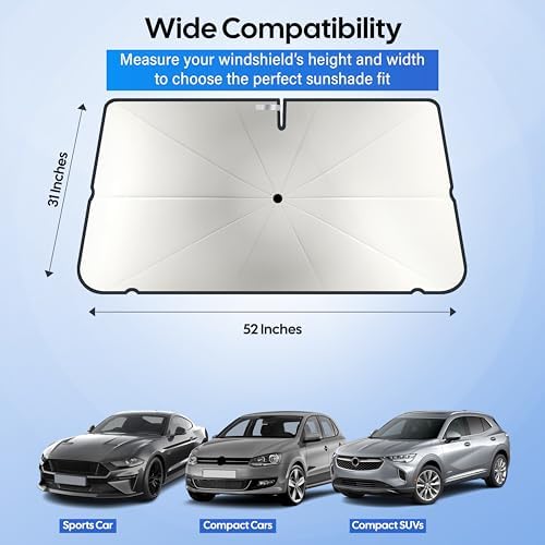 EcoNour Windshields Sun Shade for Car, window Foldable Sun Shield Tint - Image 4