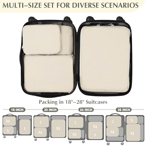 Gonex Compression Packing Cubes, 4-Piece Expandable Travel Organizers - Image 5