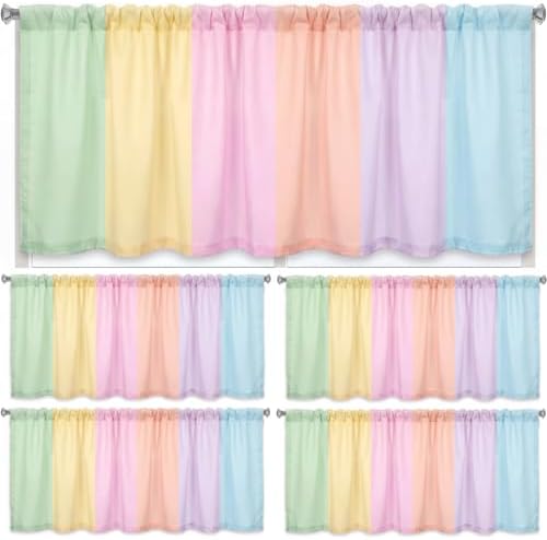 4 Pcs Pastel Colorful Window Valances Curtains by Mindsoft