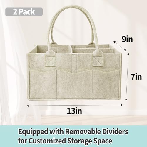 2 Pack Diaper Caddy Organizer, Portable Baby Caddy Organizer - Image 2