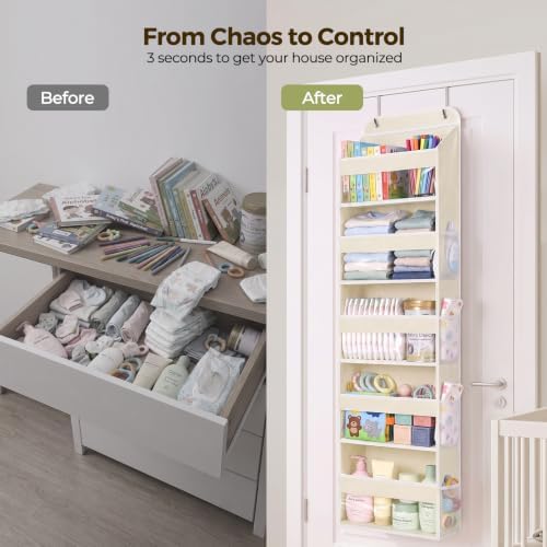 LAMU Over the Door Organizer, Large Capacity Behind the Door Storage - Image 4