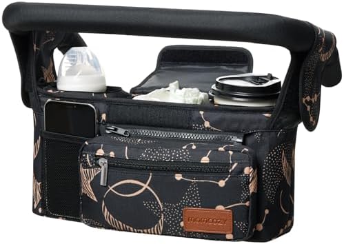 Momcozy Universal Baby Stroller Organizer, 2 Insulated Cup Holder, Detachable by Momcozy