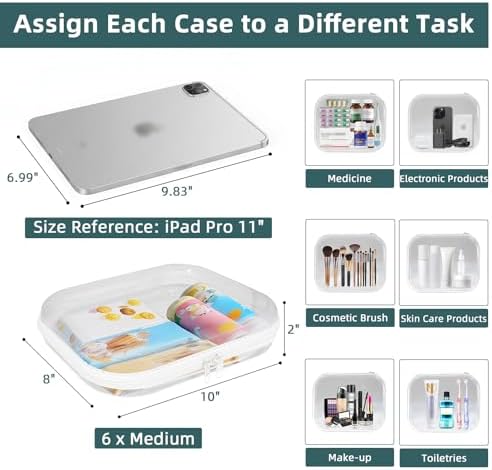 Clear Hard Shell Zipper Cases, Plastic Hard Sided Zippers Pouches Clear - Image 3