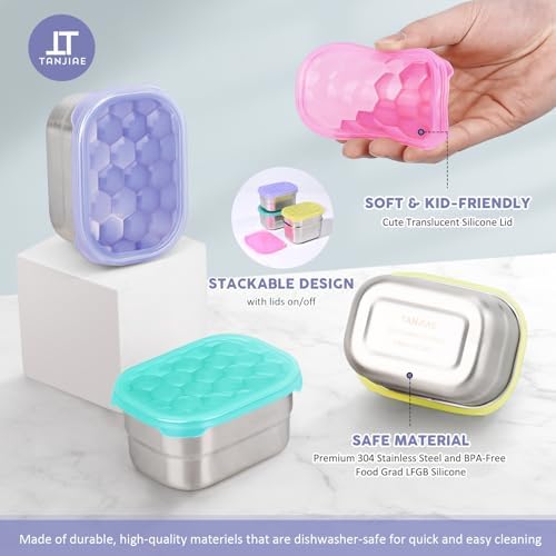 Tanjiae 8oz Small Stainless Steel Snack Containers - Image 4
