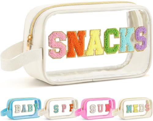 Kacctyen Snacks Bag for Travel Snacks Pouch Clear Beach Makeup Bag Cosmetic by Kacctyen