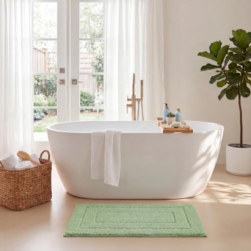 GRANNY SAYS Sage Green Bathroom Rug 16" x 24", Non-Slip Bath Mat - Image 2