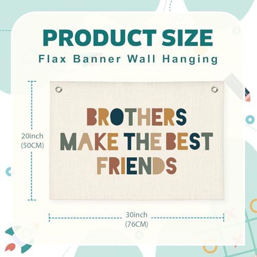 Lacama Brothers Make The Best Friends Linen Hanging Banner Flag Neutral Wall - Image 6