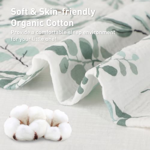 Organic Cotton Muslin Baby Crib Bedding Set 3 Pack - Image 5