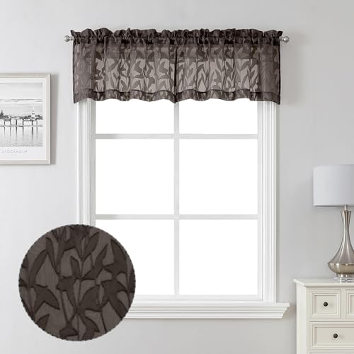 Lecloud Leia Sheer Chocolate Brown Window Curtains by Lecloud