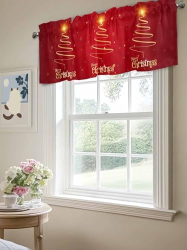Vandarllin Christmas Tree Kitchen Curtains Valances - Image 5