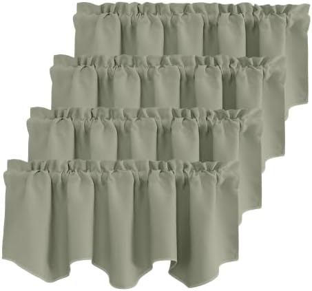 NICETOWN Greyish Green Valances 4 Panels by NICETOWN