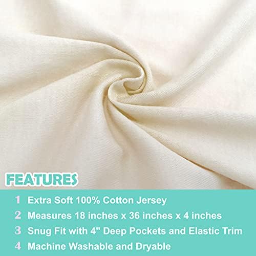 American Baby Company 2 Pack 100% Natural Cotton Fitted Cradle/Bassinet Sheets - Image 2