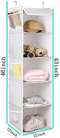 BrilliantJo 5 Shelves Hanging Closet Organizer, 2 Pack Hanging Storage - Image 3