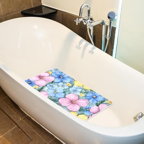 Bathtub Mat Non Slip 26.8x15.1 Inch, Flowers Shower Mat - Image 5