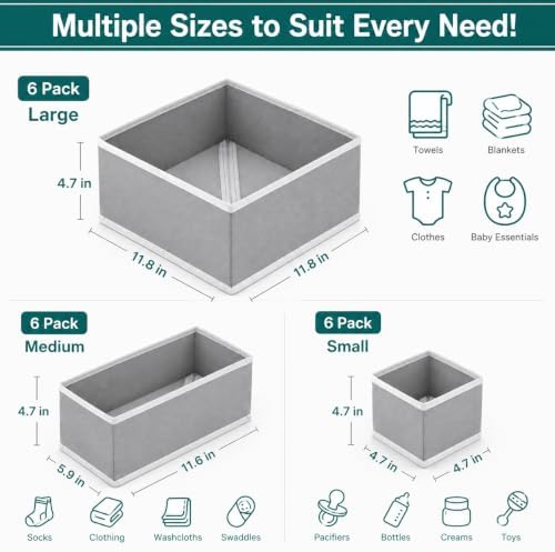 RFAQK 18 Pack Drawer Organizer Clothes-3 Sizes Dresser Organizer - Image 3