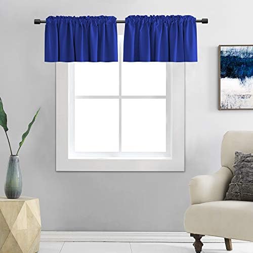 DONREN 2 Panels Royal Blue Valances by DONREN