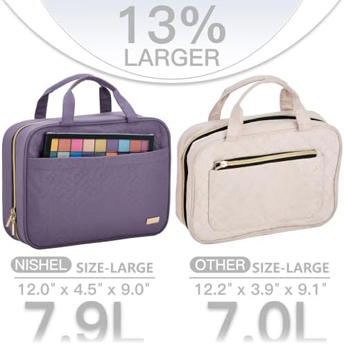 NISHEL Travel Toiletry Bag for women, Portable Hanging makeup Organizer - Image 3