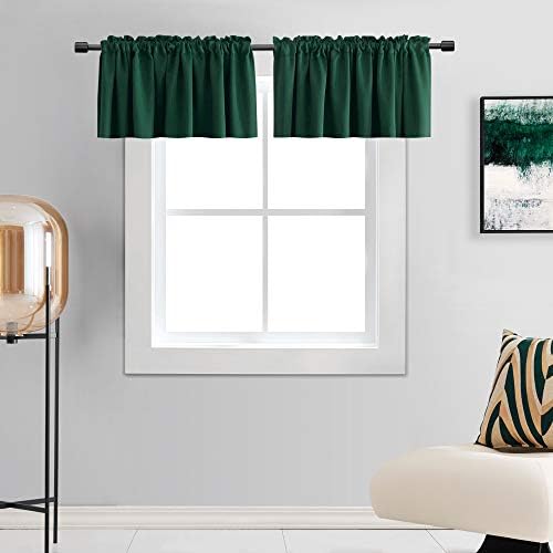 DONREN Christma Dark Green Blackout Window Valances by DONREN