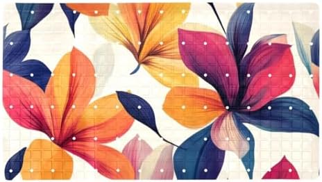 Bathtub Mat Non Slip 26.8x15.1 Inch, Colorful Flowers Shower Mat by Anna+Cowper