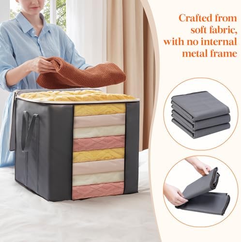 Lifewit 6 Pack 100L Large Clothes Storage, Blanket Storage Bags - Image 2