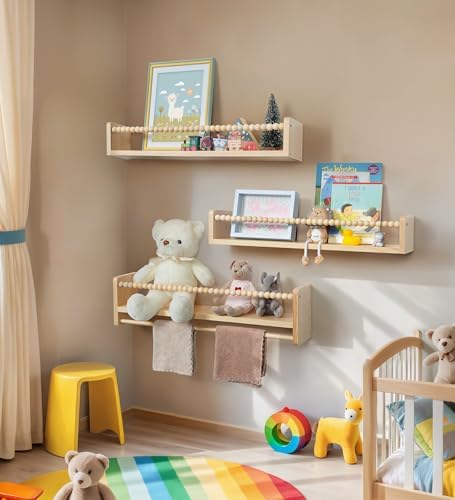 Maxpeuvon Wood Nursery Floating Shelves Cloud Shape Set of 2 - Image 4