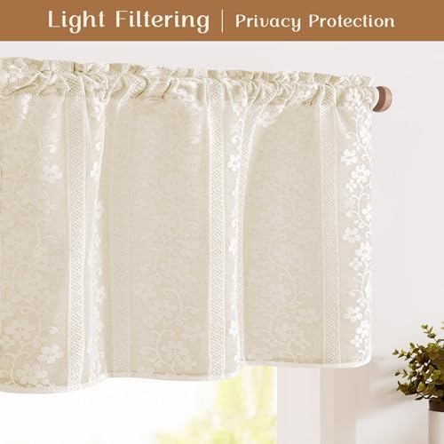 ASPMIZ Linen Valances for Windows Double Layers Valance Curtains Farmhouse - Image 4