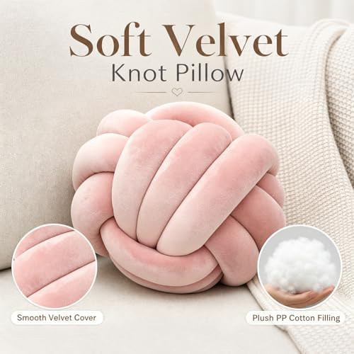 Petrella Pink Knot Pillow Ball, 8 Inch Decorative Pillow - Image 2