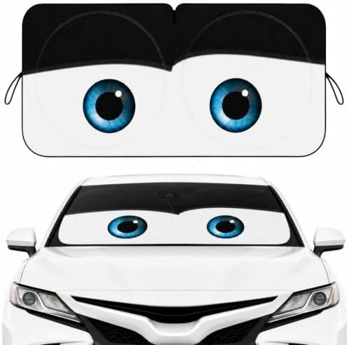 Car Windshield Sun Shade, Universal Fit Midsized Sedan SUV, Classic Black by eygeufg