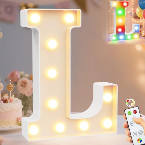 Pooqla LED Light Up Letters, Warm White and Colorful Lighted Marquee Letters by Pooqla