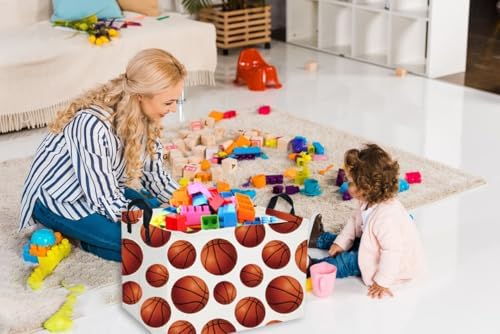 Essme Rectangular Basketball Baskets Storage Box, Storage Bins Organizer - Image 3