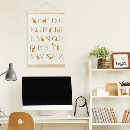 TLESKE Golden Retriever Alphabet ABC Chart Poster Hanger Frame, Homeschool - Image 5