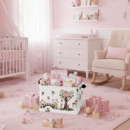 Kid Cute Rectangle Storage Basket Baby Toy Clothes Storage Bin Nursery Playroom - Image 6