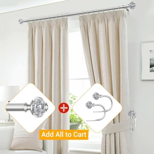 USFOOK Silver Curtain Holdbacks, Decorative Drapery Tiebacks, 2 Pack/1 Pair - Image 5