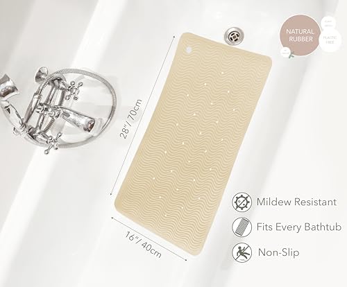 HEVEA Natural Rubber Wave Bath Mat – Long 28 × 16 in - Image 2