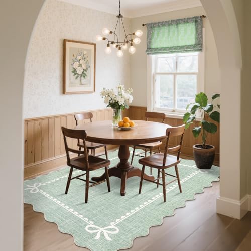GarveeHome Scalloped Bow Rug 8x10 Washable Rugs - Image 3