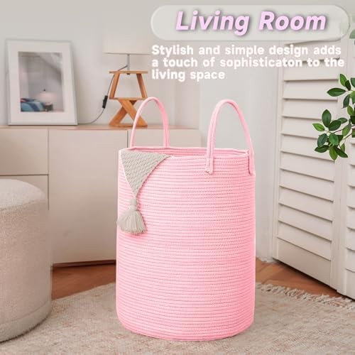 JMvicyroam 100L Cotton Rope Laundry Basket Hamper - Image 3