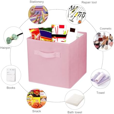 3 Pcs Storage Cubes, 10.5 Inch Collapsible Storage Bins, Fabric Foldable Bins - Image 4