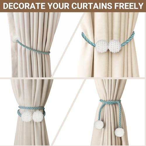 Hion Magnetic Curtain Tiebacks Blue 6pcs, Curtain Holdbacks Hooks Holders - Image 5