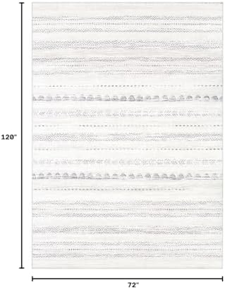 Nakagishi 6x10 Area Rugs Living Room: Washable Boho Large Neutral Soft - Image 2