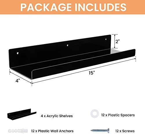 upsimples 4 Pcs 15" Acrylic Shelves - Image 3