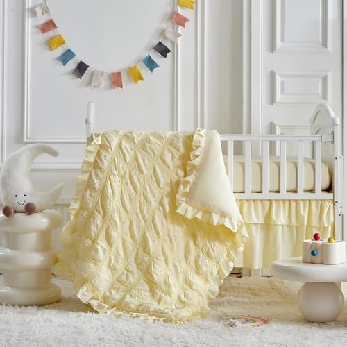 Ruffled Crib Bedding Set Baby Boho Quilted Comforter - Image 4