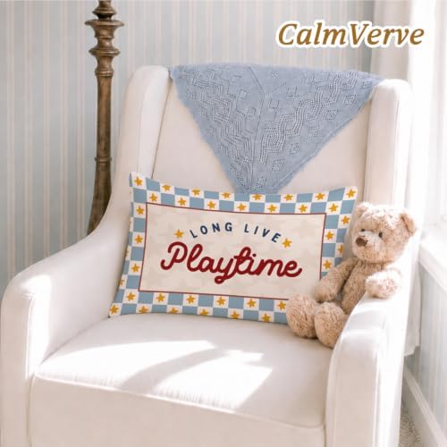 Playroom Decor Long Live Playtime 12x20 Pillow Cover, Playtime Checkered - Image 2